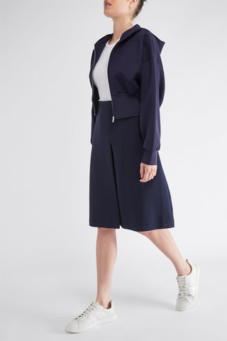 Jupe midi taille haute - Bleu marine