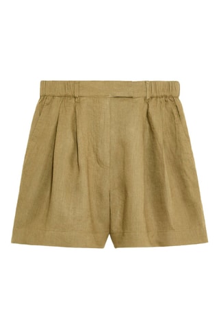 Short en lin- Kaki