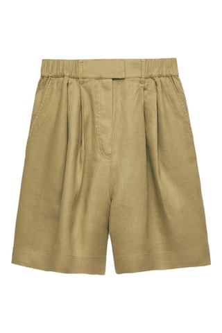 Short en lin - Kaki