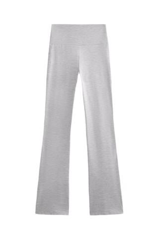 Pantalon taille haute - Gris clair chiné