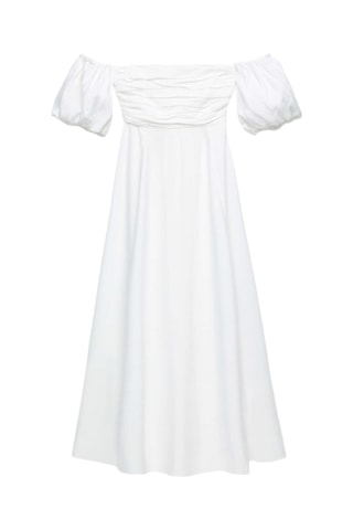 Robe midi en lin - Blanc