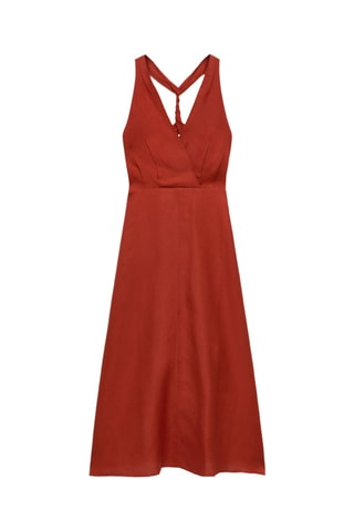 Robe midi en lin - Rouge brique