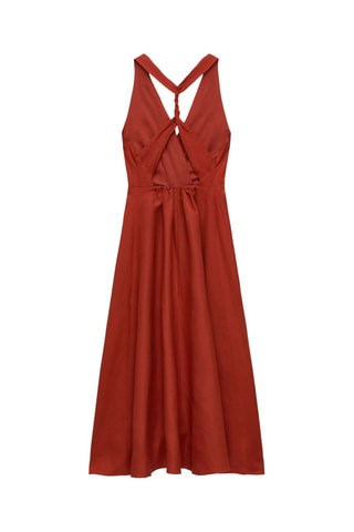 Robe midi en lin - Rouge brique