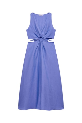 Robe midi en lin - Mauve