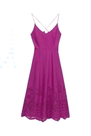 Robe patineuse en lin - Violet