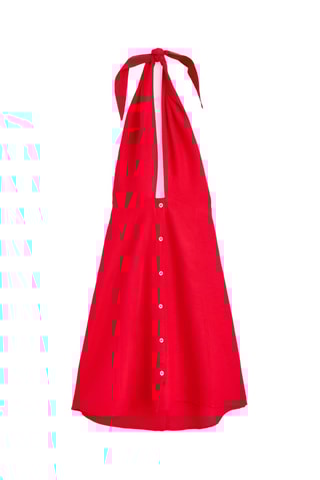 Robe patineuse en lin - Rouge