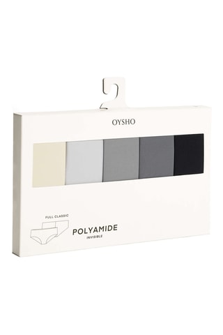 5 culottes - Gris et noir