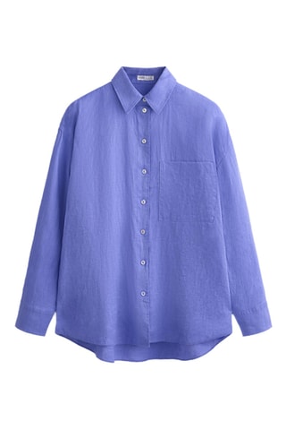 Chemisier en lin - Bleu clair