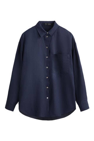 Chemisier en lin - Bleu marine
