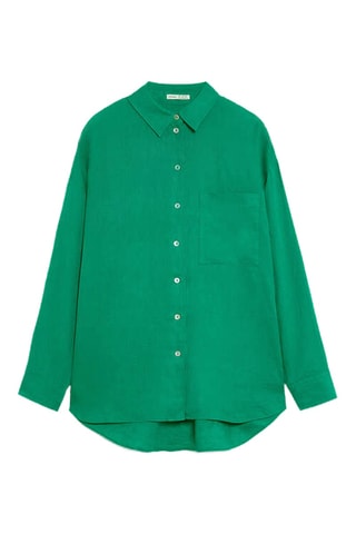 Chemisier en lin - Vert émeraude