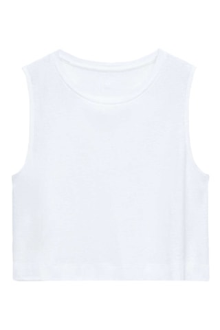 Crop top en lin - Blanc