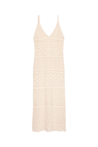 Robe droite en dentelle - Beige