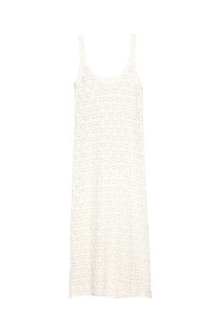 Robe droite en dentelle - Blanc