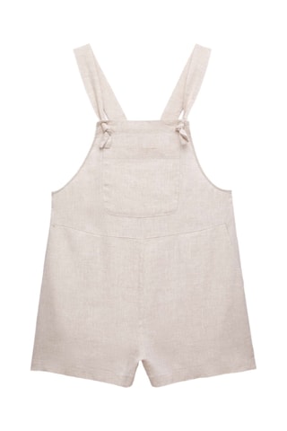 Salopette-short en lin - Beige