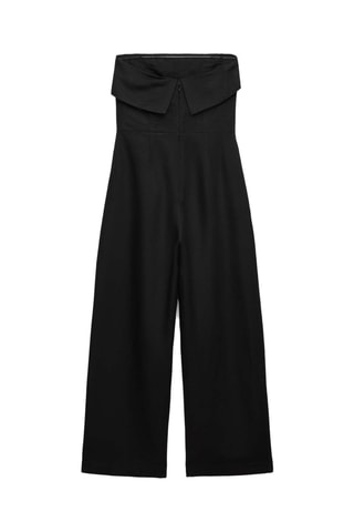 Combinaison bustier en lin - Noir