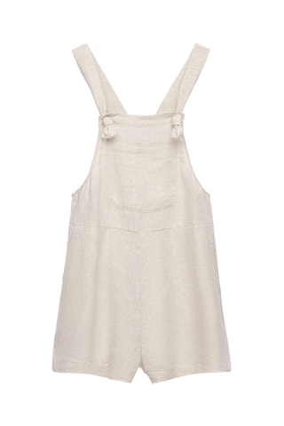 Salopette-short en lin - Beige