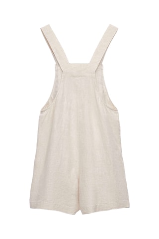 Salopette-short en lin - Beige