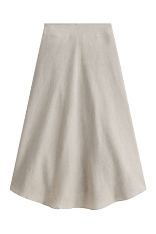 Jupe portefeuille en lin - Beige