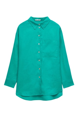 Chemisier en lin - Vert turquoise