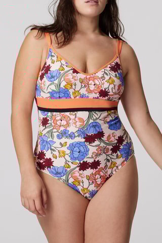 Maillot 1 pièce Isla Passion - Saumon et blanc - Bestform