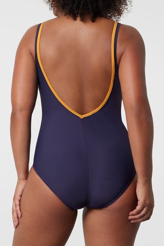 Maillot 1 pièce Copacabana - Bleu marine et ocre - Bestform