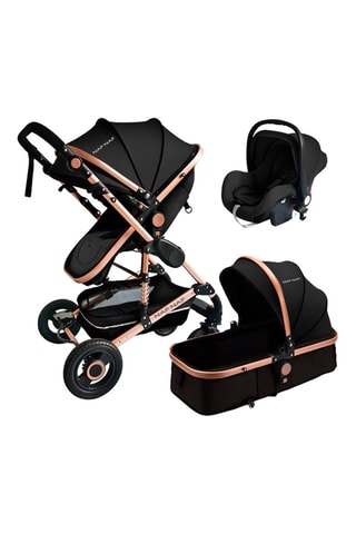 Carrinho 3 em 1 trio 739BH Dos 0 aos 36 meses - Até aos 25 kg - Preto