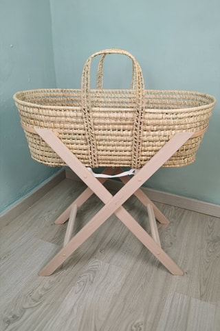 Couffin et support Palme - Gris et blanc - 28 x 74 x 23 cm  - Dès la naissance - Jusqu’à 12 kg