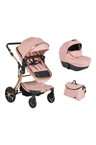 Carrinho de bebé trio e saco de acessórios - Rosa - A partir dos 6 meses - Até 15 kg