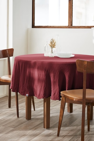 Nappe ronde en coton 125 g/m² Gaïa - Bordeaux - 180 cm
