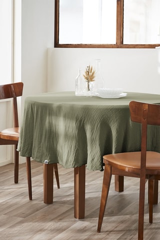 Nappe ronde en coton 125 g/m² Gaïa - Vert - 180 cm