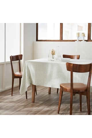 Nappe rectangulaire en coton 125 g/m² Vickie - Vert et blanc