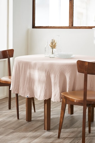 Nappe ronde en coton 125 g/m² Gaïa - Rose - 180 cm