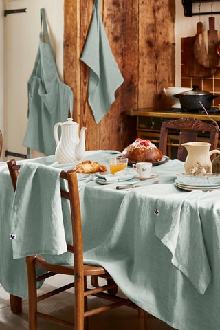Nappe rectangulaire en lin Solide Eucalyptus