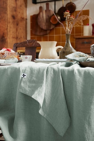 Nappe rectangulaire en lin Solide Eucalyptus