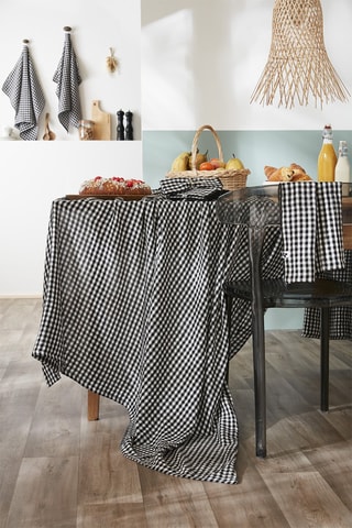 Nappe rectangulaire en coton 125 g/m² Vickie - Noir et blanc