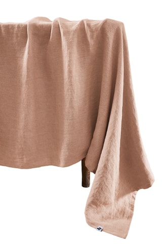 Nappe rectangulaire en lin Soline - Rose