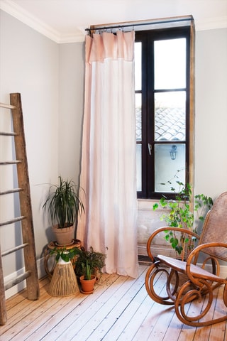 Rideau ajustable en coton Gaïa - Guimauve - 140 x 300 cm