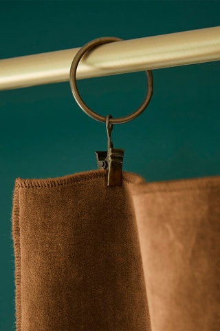 Rideau ajustable en velours de coton 160 g/m² César - Camel - 140 x 270 cm