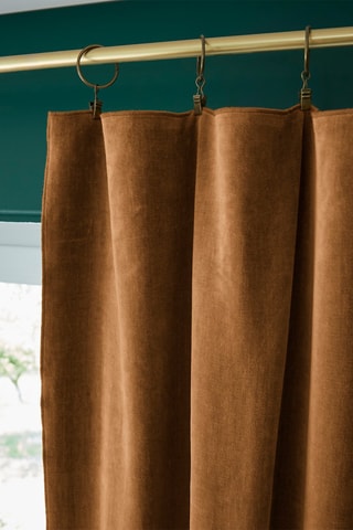 Rideau ajustable en velours de coton 160 g/m² César - Camel - 140 x 270 cm