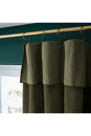 Rideau ajustable en velours de coton 160 g/m² César - Thym - 140 x 270 cm