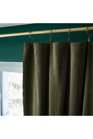 Rideau ajustable en velours de coton 160 g/m² César - Thym - 140 x 270 cm