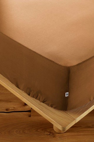 Drap-housse en coton 57 fils/cm² 
Ambre - Camel