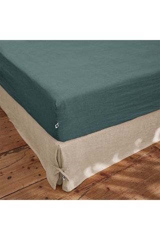 Drap-housse en lin Soline Gris foncé