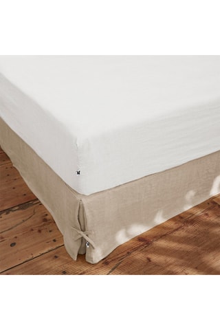 Drap-housse en lin Soline Blanc 