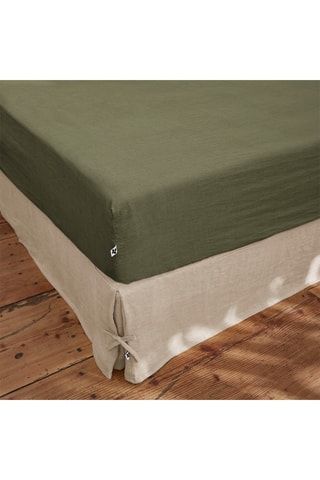 Drap-housse en lin Soline Kaki