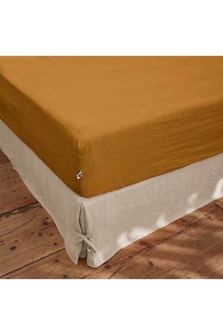 Drap-housse en lin Soline Caramel