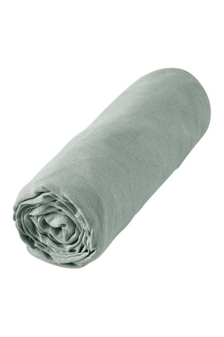 Drap-housse en lin Soline Eucalyptus