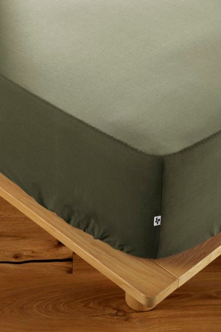 Drap-housse en coton 57 fils/cm² 
Ambre - Romarin