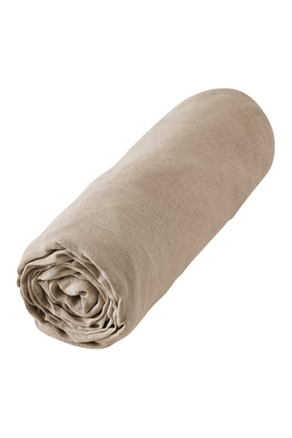 Drap-housse en lin Soline Sable