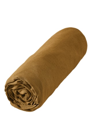 Drap-housse en lin Soline - Marron